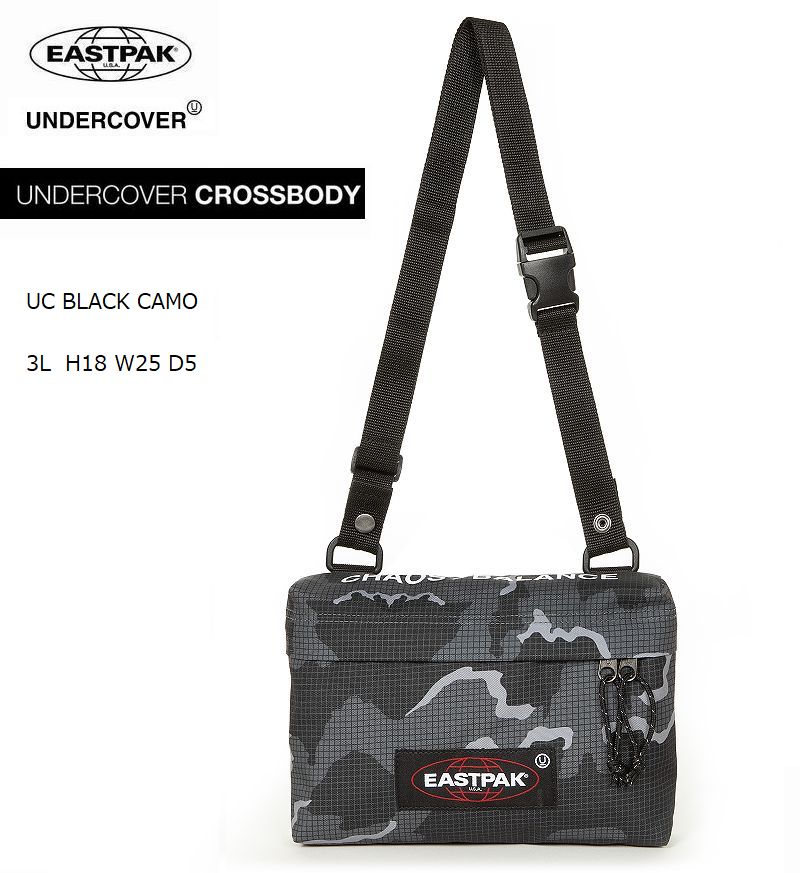 2023春夏新作 アンダーカバー イーストパック 世界限定 迷彩柄 ブラック090 UNDERCOVER EASTPAK UC CROSS BODY ショルダーバッグ Chaos Balance