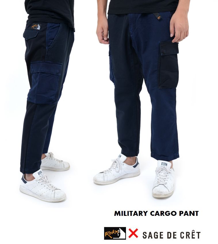 ROKX SAGE DE CRET　MILITARY CARGO PANTロックス×サージュデクレ　限定カーゴパンツ　ネイビー