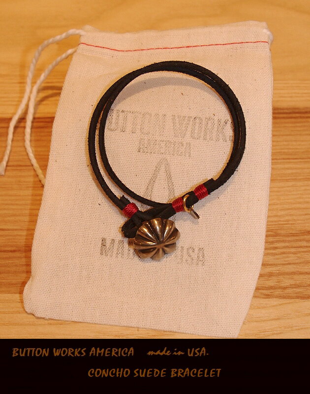 ButtonWorksAmerica【♯Concho-SuedeBracelet black】【ボタンワークス コンチョスウェードブレスレット/ブラック】