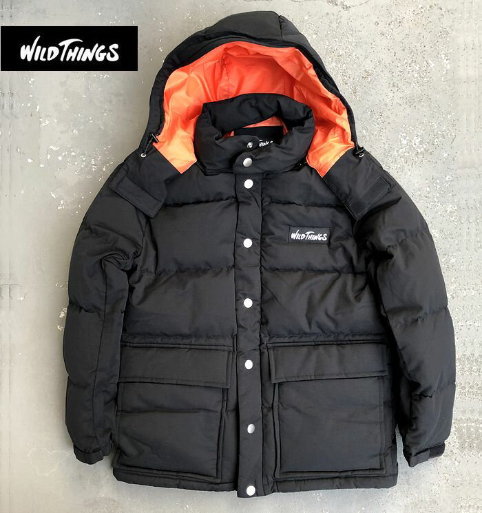 秋冬　ワイルドシングス　ダウンパーカ　ダウンジャケット　ブラック　ミリタリーWildthings Down Parka Jacket