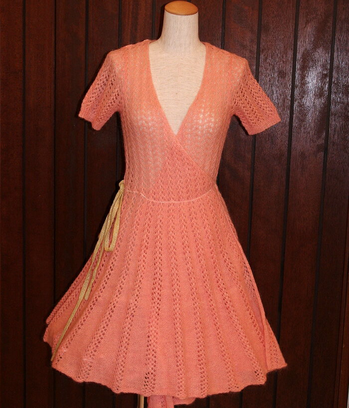 【MANOUSH”MOHAIR ONE-PIECE】【マヌーシュ”ペチコート付きモヘアワンピース”ピンク】