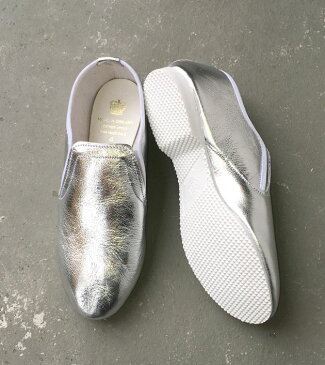 【全品P2倍】CROWN ELASTIC JAZZ.SHOES SILVER英国製ローファージャズシューズ クラウン