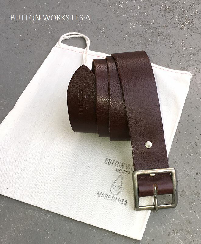 {^[NX AJ U[xg AJ ButtonWorks America LeatherBelt Brown