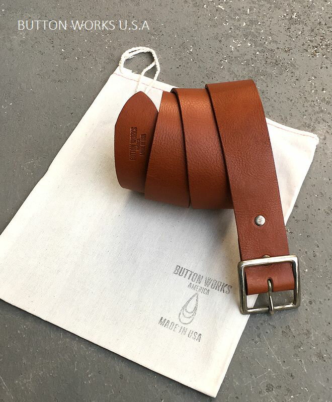 {^[NX AJ U[xg AJ ButtonWorks America LeatherBelt Lt.Brown