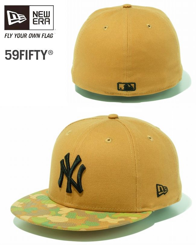 ニューエラ　NEW ERA　59FIFTY　ニューヨーク　ヤンキース　NY ダックキャンバス ダック タン　カモ　プリントバイザー　限定モデル　1..