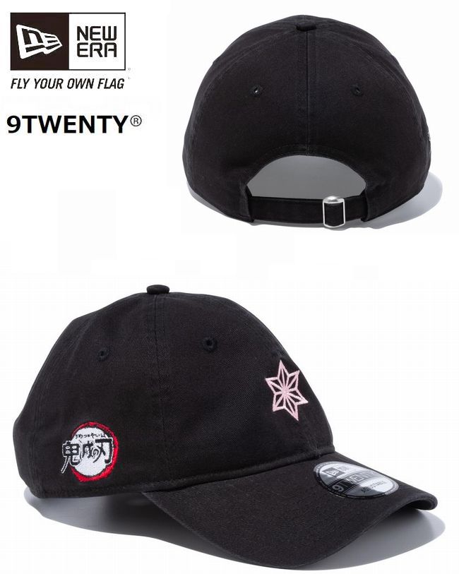 ニューエラ 9TWENTY 　鬼滅の刃 竈門禰豆子 着物 ブラック × ダスティーローズ　限定モデル　カーブド..
