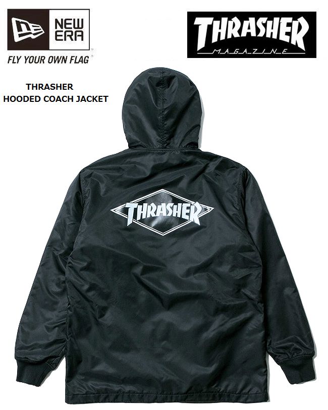 スラッシャー コーチジャケット メンズ ニューエラ NEW ERA THRASHER　HOODED COACH JACKETスラッシャー 限定モデル コーチ　ジャケット　パーカ　秋冬　フリース