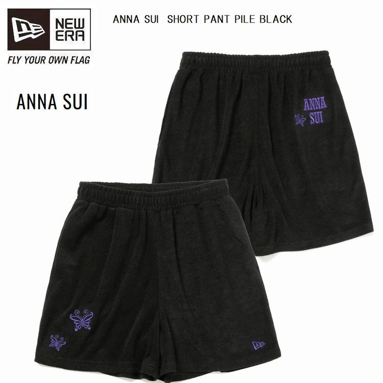 ニューエラ NEW ERA ANNA SUI アナ スイ WOMEN'S ショートパンツ パイル ブラック 限定モデル 在庫限り 14124546 世界的ウィメ...