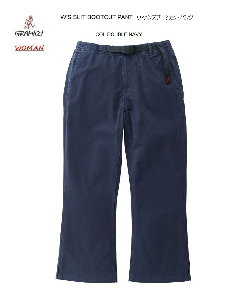 2023-2024秋冬新作 GRAMICCI グラミチ ウィメンズ スリット ブーツカット パンツ ダブルネイビー W'S SLIT BOOTCUT PANT ...