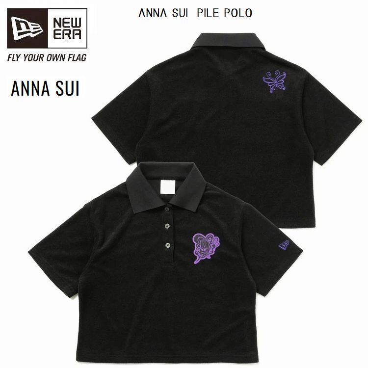 ニューエラ NEW ERA ANNA SUI アナ スイ WOMEN'S 半袖 ポロシャツ パイル ブラック 限定モデル 在庫限り 14124544 世界的ウィ...