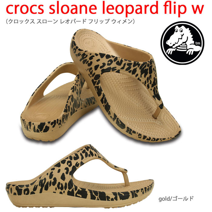 crocs　クロックス　crocs sloane leopard flip w　クロックススローンレオパードフリップウィメン【クロックス国内正規取り扱い】
