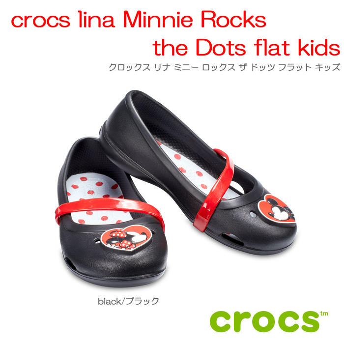 クロックス　crocs　crocs lina Minnie Rocks the Dots flat kids クロックスリナミニーロックスザドッツフラットキッズ【クロックス国内正規取り扱い】