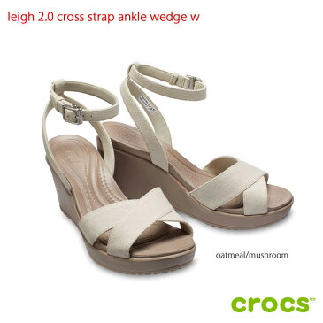 クロックス　crocsleigh 2.0 cross strap ankle wedge w レイ2.0クロスストラップアンクルウェッジウィメン オートミール【クロックス国内正規取扱】