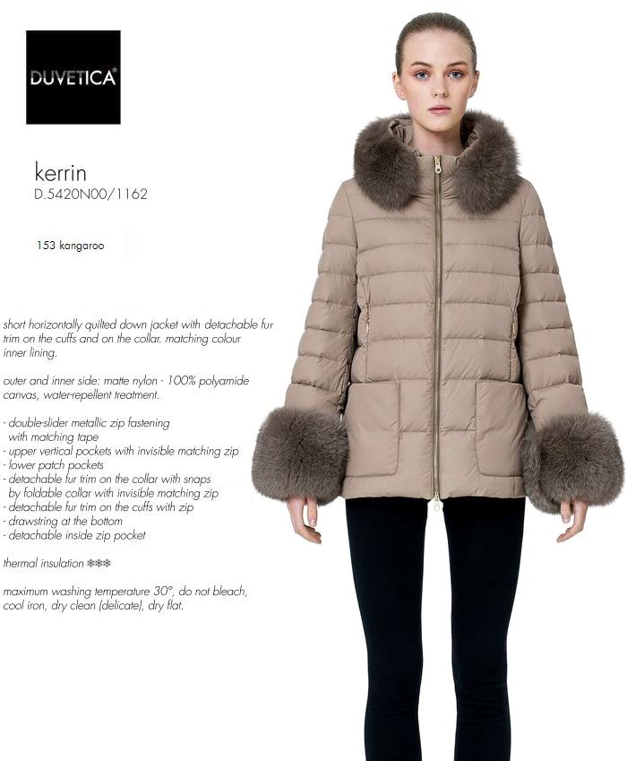 秋冬　DUVETICA 　デュベティカ　ケリン　サンドカラーのフォックスファーが付属　ダウンジャケット　KERRIN　Sand Fox.Fur col.153 　ベージュ　レディス　女性用　イタリア