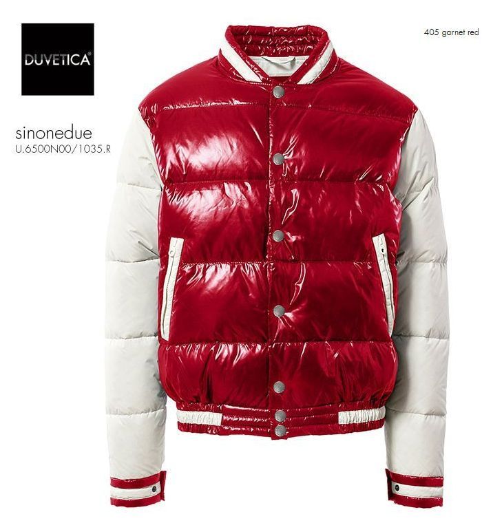 秋冬　DUVETICA　デュベティカ　シノネドゥエ　SINONEDUE　col.405　レッド　ダウンジャケット　スタジャン　テディジャケット　メンズ　イタリア