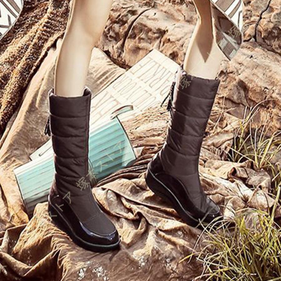 スノーシューズ スノーブーツ 防寒 ブーツ レディース ロング 防滑 防水 ウィンターブーツ 綿靴 ロングブーツ コンフォート もこもこ ..