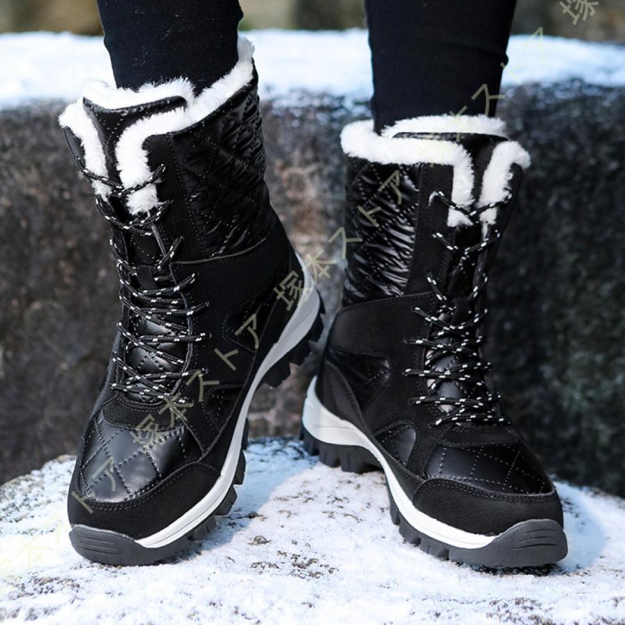 スノーシューズ レディース靴 スノーブーツ レディース アウトドア 滑らない 防水 おしゃれ ボアブーツ ロング 大きいサイズ ジュニアムートンブーツ(4)