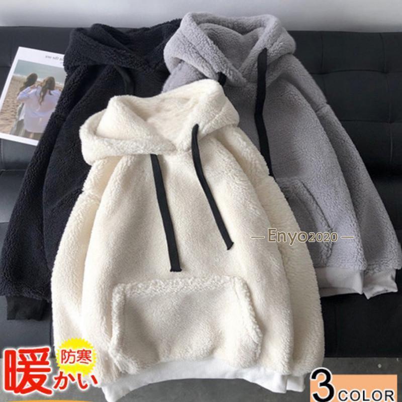 パーカー ボアジャケット レディース ボア ブルゾン アウター トレーナー フリース 冬 モッズコート 防寒 あったか 暖かい プルオーバー モコモコ