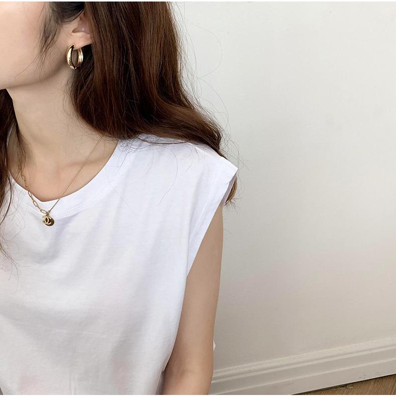 【楽天スーパーSALE★50％OFF！半額割引】 【24H限定★最大20％OFFクーポン対象】 Tシャツ ノースリーブ 無地 ベーシックカラー レディース カットソー トップスTシャツ ゆったり kktms-10006028 KKTMS楽天市場店 サンプル画像2