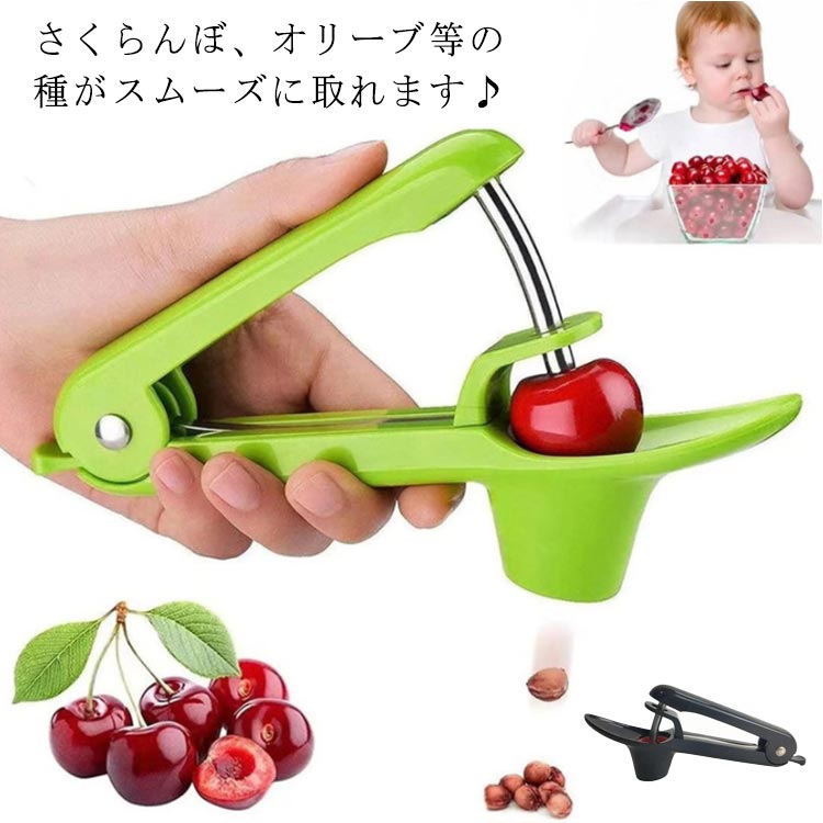 24H限定★2点購入で20％OFFクーポン 梅の種取り器 核除去 オリーブ さくらんぼの種取り器 チェリーピッター さくらんぼ 自宅用 種取り器 便利 チェリー用 ABS ステンレス チェリー フルー 果物種取り器 サクランボ