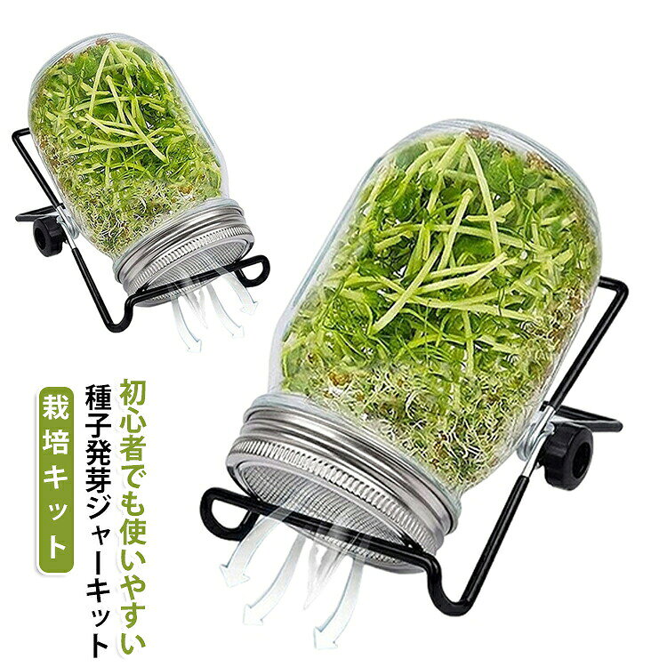 家庭園芸 種子発芽成長キット 種子 種子発芽ジャーキット ブロッコリースプラウト アルファルファ豆 スプラウト栽培キット もやし栽培キット スプラウト成長キッ 室内栽培 大型広口