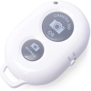 Bluetooth リモコンシャッター 無線 スマホ 自撮り棒 iPhone iPad Android対応 カメラ シャッターリモコンコントロール ホワイト