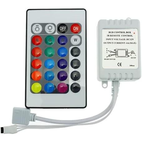 LEDテープライト コントローラ 24キー赤外線リモコン LEDストリップLEDテープ+ RGB受信機 セット
