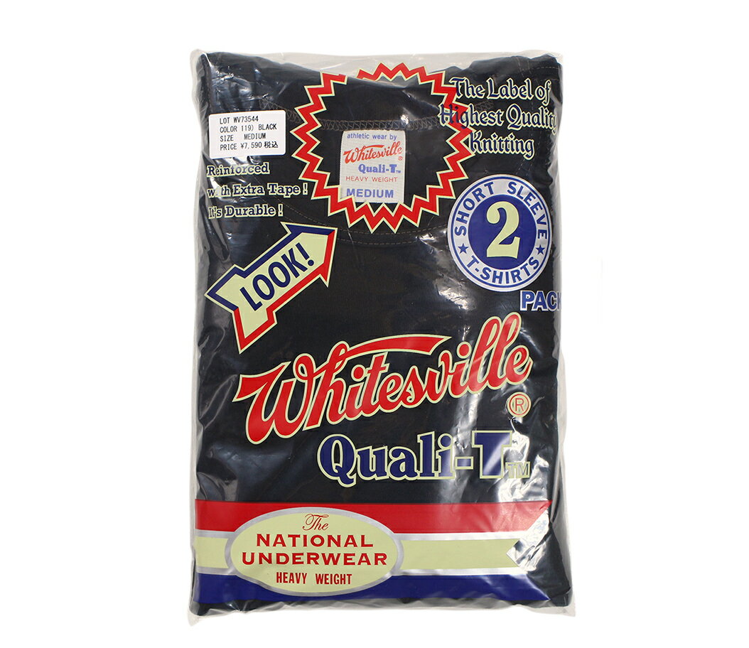 WHITESVILLE ["2-PACK T-SHIRT" Lot No. WV73544 BLACK size.S,M,L,XL,XXL]