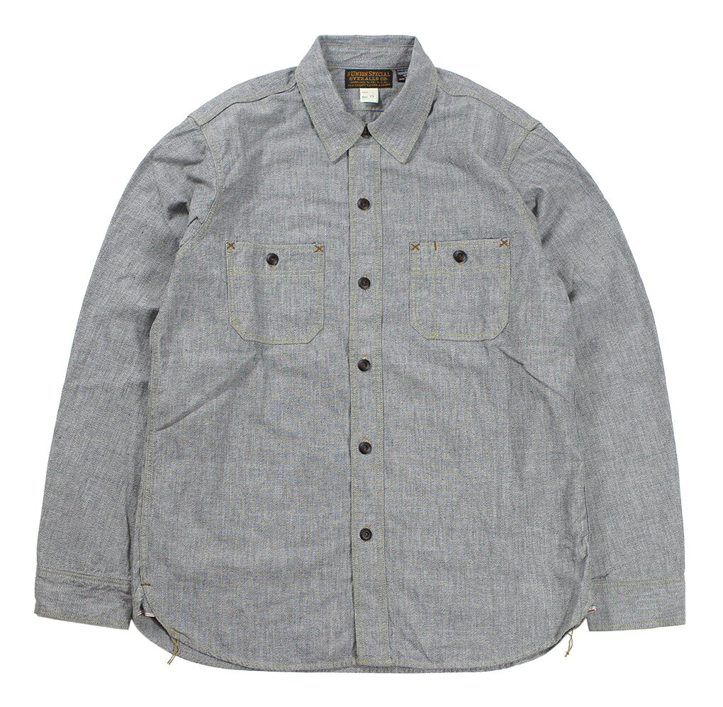 FREEWHEELERS & CO. ["Neal" SHIRT #2513102 WHITE PEPPER CHAMBRAY size.14,15,16,17,17 1/2,18]