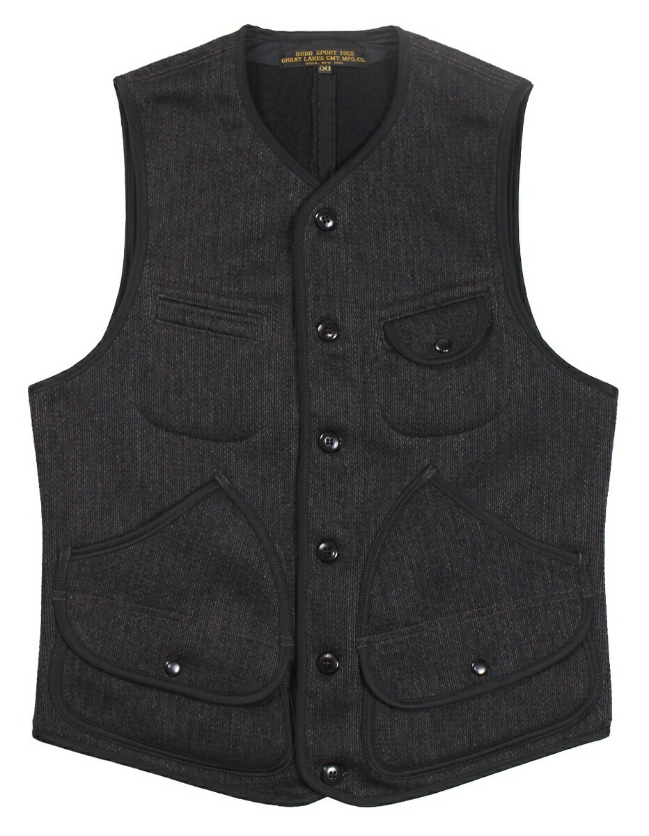 FREEWHEELERS CO. Bridgeport VEST 2231002 CHARCOAL BLACK GRAIN size.34,36,38,40,42,44