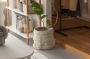 プランターカバー S カバー 鉢植えカバー ワンタッチ マジックテープ ボタン おしゃれ 北欧 簡単着脱 コットン 綿 本革 革 レザー 被せる 鉢植え グリーン 巻くだけ 便利