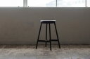 ハイスツール スツール チェア 椅子 天然木 スチール まる 円座 円 円形 丸形 背もたれなし 来客用 シック モダン シンプル おしゃれ ブラック 黒 個性的 異素材感 オーク材 カウンターチェア H64cm(3)