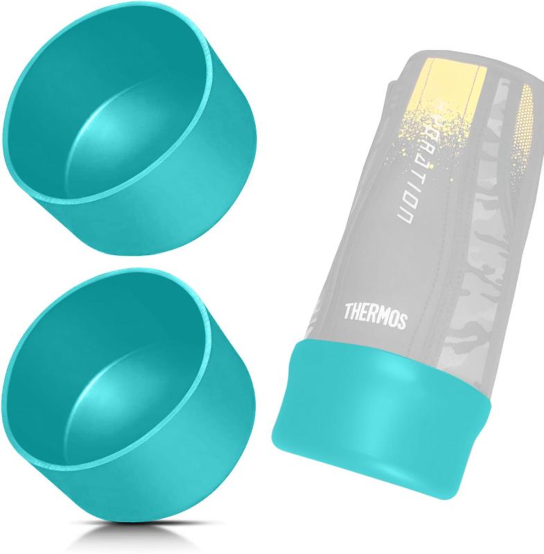 水筒カバー 底カバー 水筒 カバーのみ 底抜け防止 シリコン製 2個セット両面テープ付 | House+design (ターコイズ, 0.35L &amp; 0.5L &amp; 0.6L)