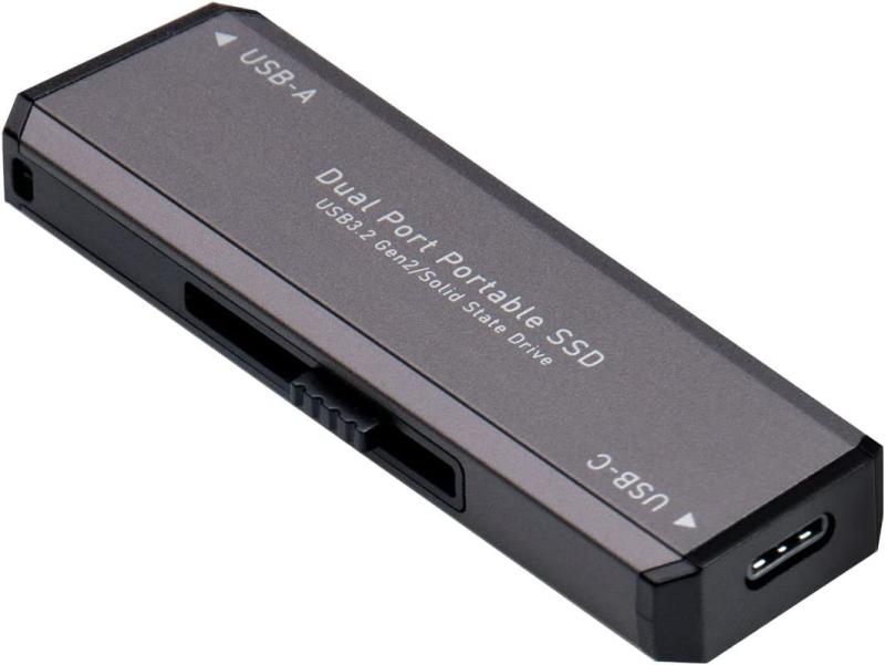 ロジテック SSD 外付け USB3.2 Gen2対応 スティック型 USB-C/A両挿しタイプ 【LMD-SPCUACGYシリーズ】