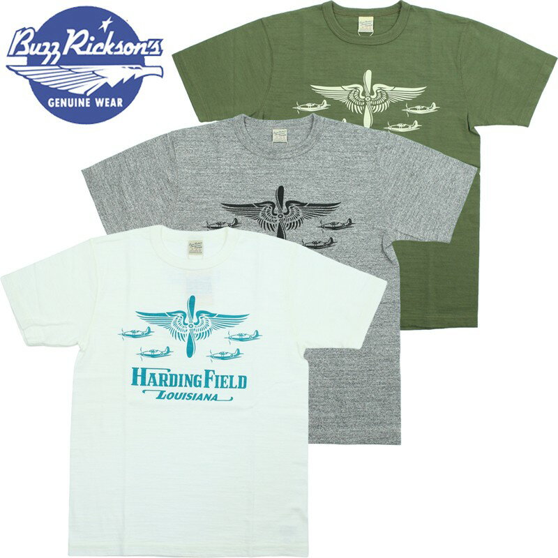 バズリクソンズ スラブヤーン プリント Tシャツ "USAAF HARDING FIELD" BR79726 / BUZZ RICKSON'S SLUB YARN PRINT TEE "USAAF HARDING FIELD"