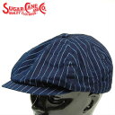 シュガーケーン インディゴ ウォバッシュ アップル ジャック キャップ キャスケット「SC02070」 SUGAR CANE WABASH STRIPE APPLEJACK CAP