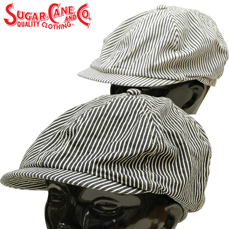 シュガーケーン ヒッコリー ストライプ・アップル ジャック キャップ「SC02626」 SUGAR CANE HICKORY STRIPE APPLEJACK CAP