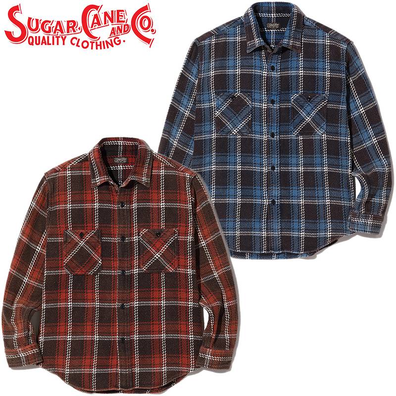 シュガーケーン ヘビーツイル ワーク シャツ エイジング加工 SC28974 / SUGAR CANE 7/- HEAVY TWILL CHECK WORK SHIRT AGED MODEL