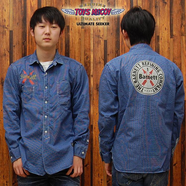 TOYS McCOYトイズマッコイ　ルート66ワークシャツROUTE66 WORK SHIRT DOT"THE BARNETT REFINING COMPANY"TMS1413ドット/アメカジ/メンズ//2014春夏モデル