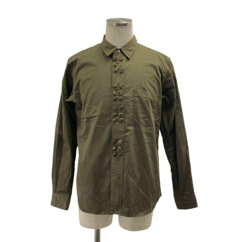 COMME des GARCONS HOMME PLUS / コムデギャルソンオムプリュス | 2015SS | コットン 装飾 レギュラーカラー シャツ | M | カーキ | メンズ