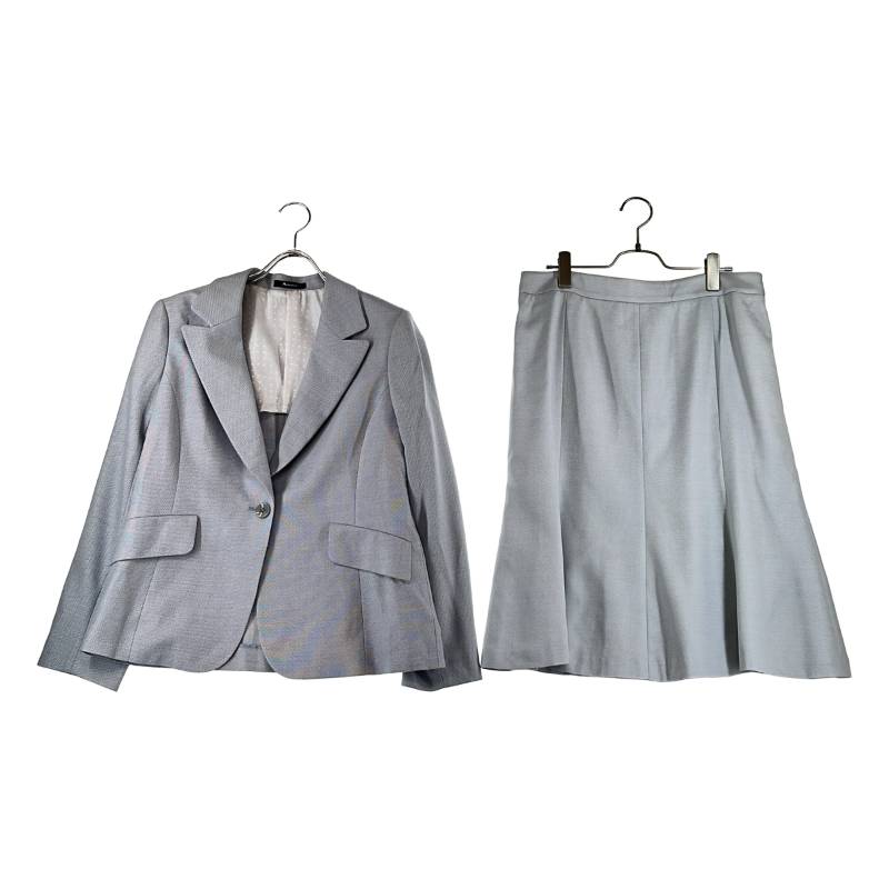 Rakuten - AQUASCUTUM / アクアスキュータム | セットアップ 1B テーラードジャケット 柄総裏地 / バックジップ スカート | 0S/8S | ホワイト/ライトグレー系 | レディース