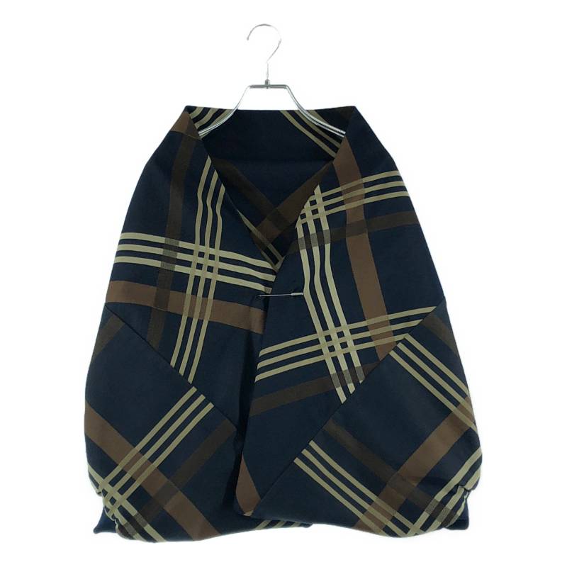 Rakuten - 【美品】 Y-3 / ワイスリー | チェック ストール ケープ ジャケット | XS | ネイビー/ブラウン/ベージュ | レディース