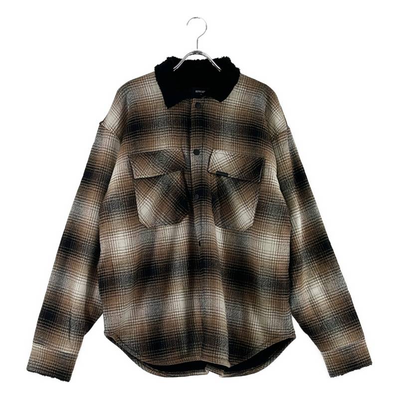  REPRESENT / リプレゼント | SHERPA SHIRT / ウール混 チェック シェルパシャツ | M | ブラウン | メンズ