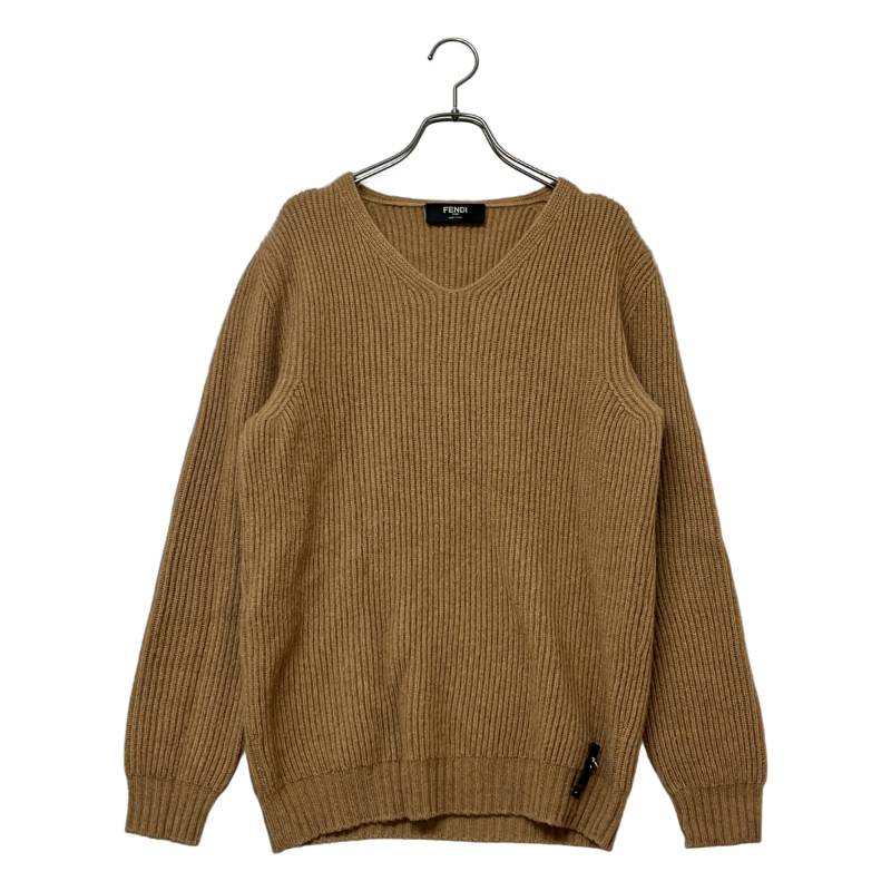 Rakuten - FENDI / フェンディ | キャメル Vネック リブニット | 48 | ブラウン | メンズ