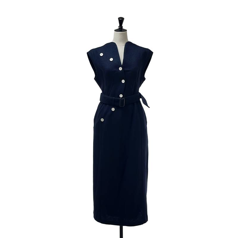 AKIRANAKA / アキラナカ | Sesilia dress ウール ワンピース | 1 | ネイビー | レディース