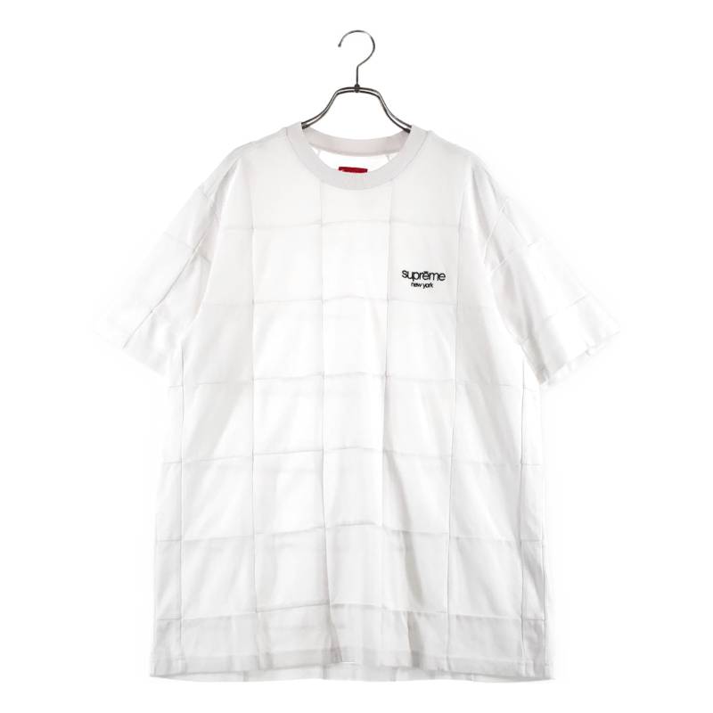  SUPREME / シュプリーム | Patchwork Pique Tee / ロゴ パッチワーク Tシャツ カットソー | M | ホワイト | メンズ