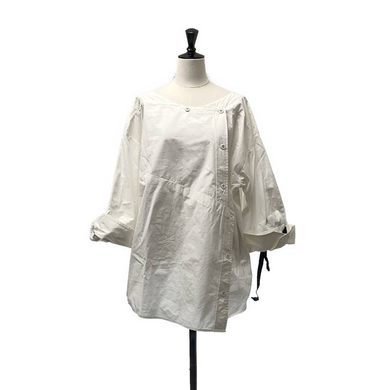 Rakuten - MARINA YEE / マリナイー | 2019SS | MY SHIRT アシンメトリーシャツ | S0 | ホワイト/ブラック | レディース
