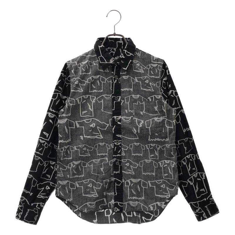 BLACK COMME des GARCONS / ブラックコムデギャルソン | 2016AW | 総柄 インサイドアウトシャツ | XS | ブラック | レディース