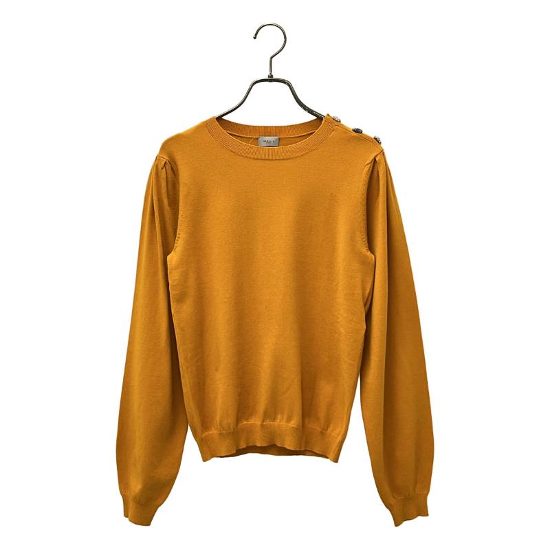 【美品】 MARELLA / マレーラ | Maglia Yser ラインストーンショルダー パフスリーブニット | M | オレンジイエロー | レディース