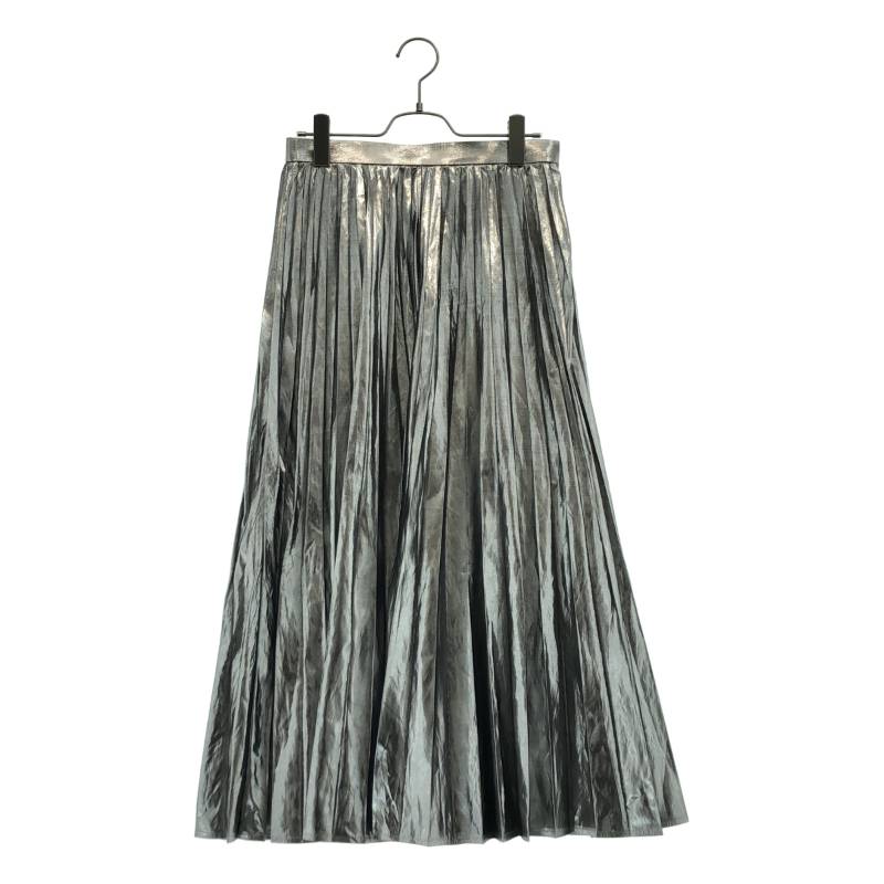 JUNYA WATANABE COMME des GARCONS / ジュンヤワタナベ | 2020AW | メタリック プリーツ ロングスカート | S | シルバー | レディース